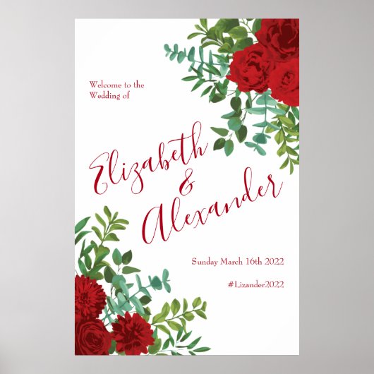 Poster Mariage Red Rose (Devant)