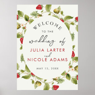 Poster Mariage Red Sweet Wild Strawberry Flower