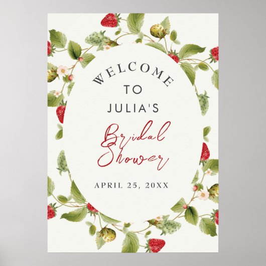 Poster Mariage Red Sweet Wild Strawberry Flower (Devant)
