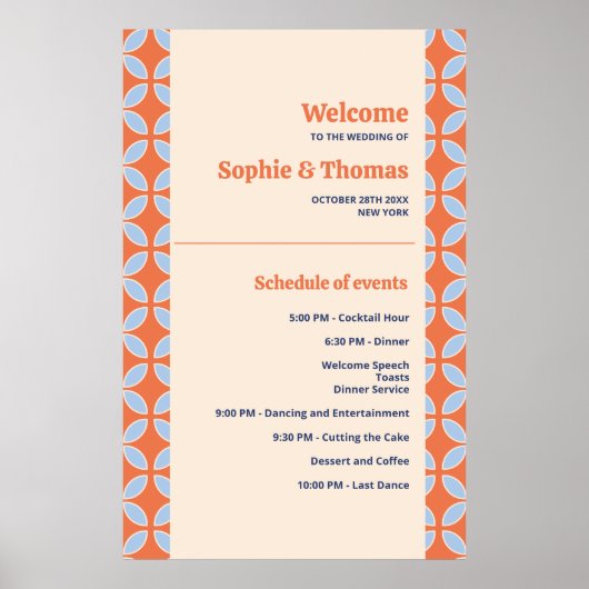 Poster Mariage rétro du milieu du siècle (Devant)