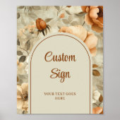 Poster Mariage romantique boho terracotta vert sauge pers (Devant)