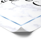 Poster Mariage romantique en marbre bleu (Coin)