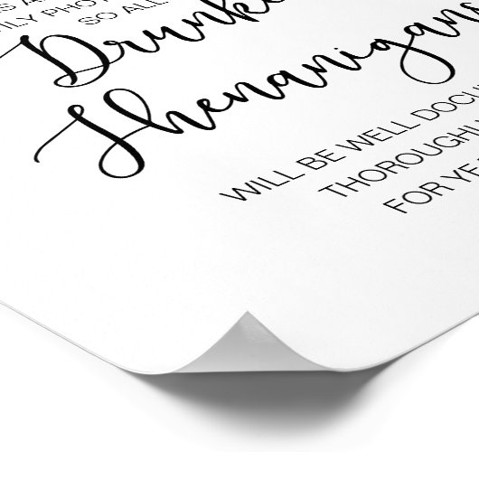 Poster Mariage romantique Open Bar, shenanigans ivres (Coin)