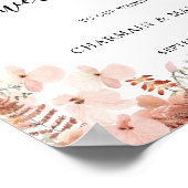 Poster Mariage Rose Fleurie (Coin)