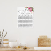 Poster Mariage rose Floral (Cuisine)