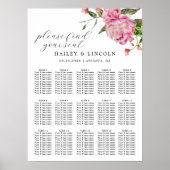 Poster Mariage rose Floral (Devant)