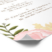 Poster Mariage rose Floral (Coin)