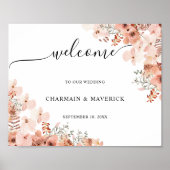 Poster Mariage Rose Floral Blush (Devant)