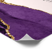 Poster Mariage rose pâle Agate d'or violet (Coin)