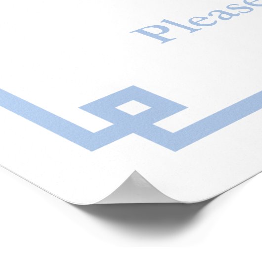 Poster Mariage Rose Poudré et Bleu Pâle de Style Chinoise (Coin)