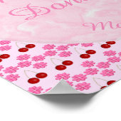 Poster Mariage rose Printemps Cerisiers en fleurs et ceri (Coin)