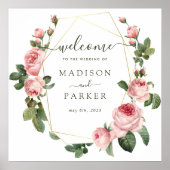 Poster Mariage Rose Vintage rose (Devant)