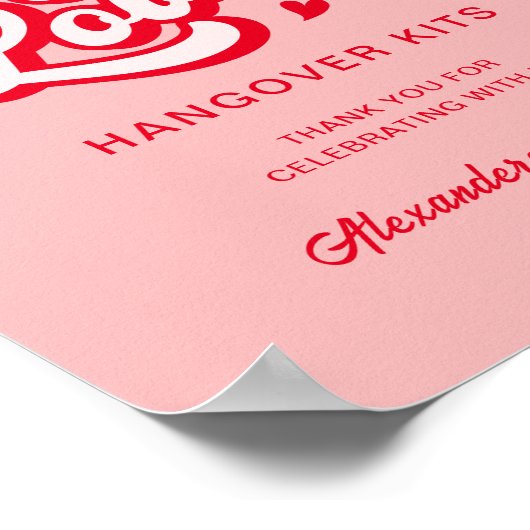 Poster Mariage rouge et rose dans les kits de passe-temps (Coin)