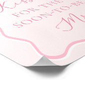 Poster Mariage Ruban Rose Devinez Combien de Bisous (Coin)