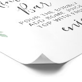 Poster Mariage rustique à l'aquarelle avec eucalyptus ver (Coin)