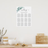 Poster Mariage Rustique Aquarelle Eucalyptus Verdure (Cuisine)