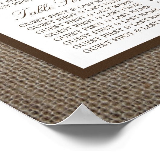 Poster Mariage rustique au tournesol et à la toile de jut (Coin)