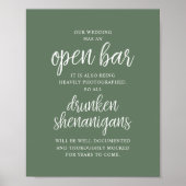 Poster Mariage Rustique Bar Ouvert, Frasques d'Ivrognes (Devant)