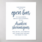 Poster Mariage Rustique Bar Ouvert, Frasques d'Ivrognes (Devant)