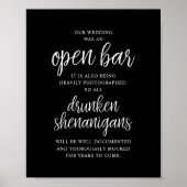 Poster Mariage Rustique Bar Ouvert, Frasques d'Ivrognes (Devant)