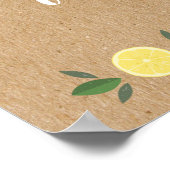 Poster Mariage Rustique Citron Squeeze Shower de Mariée (Coin)