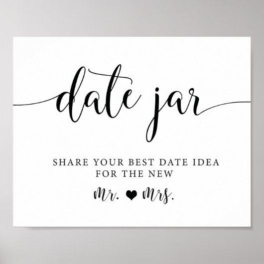 Poster Mariage rustique Date Nuit Idées Jar SIGNE (Devant)