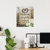 Poster Mariage Rustique de Campagne Hydrangea à Fer à Che (Bureau à domicile)