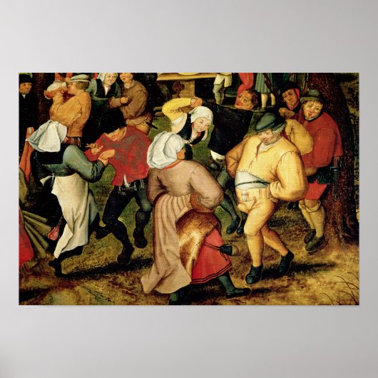 Poster Mariage rustique, détail des gens qui dansent (Devant)