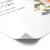 Poster Mariage Rustique Floral Printemps En Mémoire Amour (Coin)