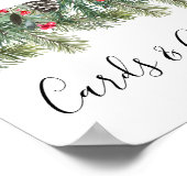 Poster Mariage Rustique Hiver Baies Pins Verdure (Coin)