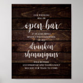 Poster Mariage rustique moderne : Bar ouvert et frasques (Devant)