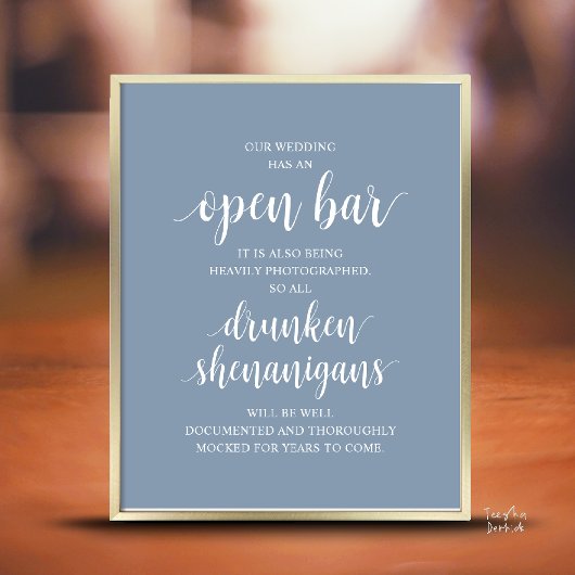 Poster Mariage rustique moderne : Bar ouvert et frasques