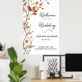 Poster Mariage rustique Neutre Botanique Élégant (Bureau à domicile)