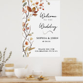 Poster Mariage rustique Neutre Botanique Élégant (Cuisine)