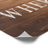 Poster Mariage rustique | panneau de grains de bois | s'a (Coin)