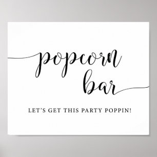 Poster Mariage Rustique Popcorn Bar Popcorn Favoriser Sig
