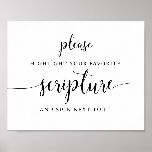 Poster Mariage rustique Signez notre Bible Guest Book Sig (Devant)
