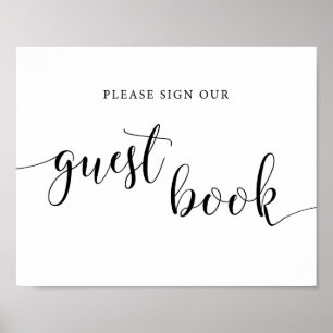 Poster Mariage rustique S'il vous plaît signer notre livr
