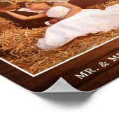 Poster Mariage Rustique Style Bois (Coin)