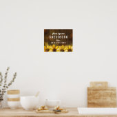 Poster Mariage Rustique Tournesols S'il vous plaît signer (Cuisine)