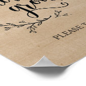 Poster Mariage Rustique Vins Laisser aimer Croissance aff (Coin)