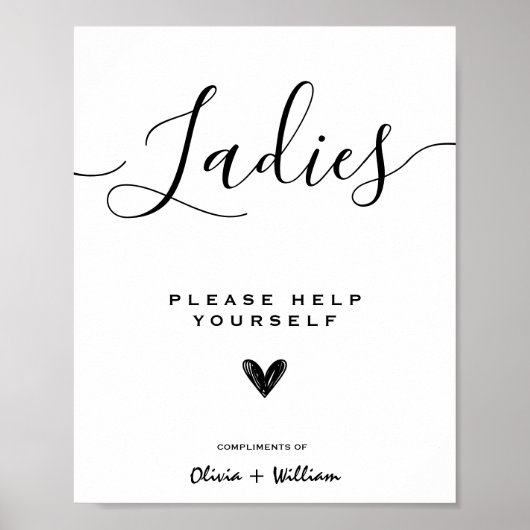 Poster Mariage Salle de bain Signé Moderne Élégant Minima (Devant)