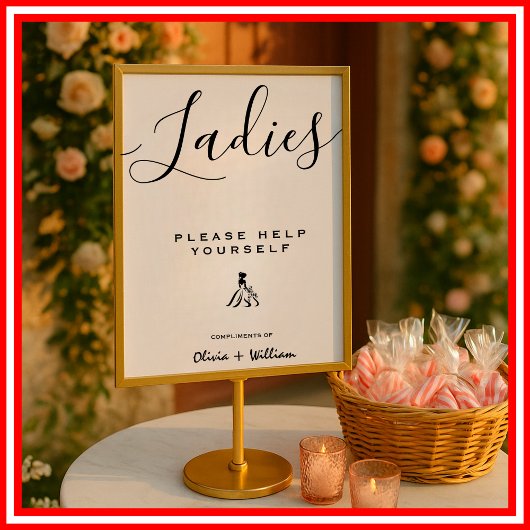 Poster Mariage Salle de bain Signé Moderne Élégant Minima