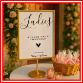 Poster Mariage Salle de bain Signé Moderne Élégant Minima