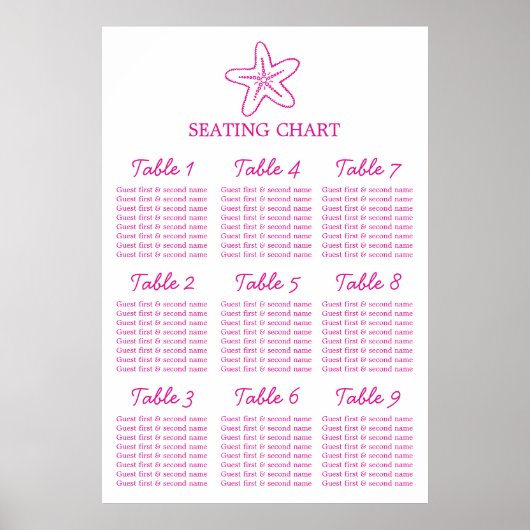 Poster Mariage Seastar Seastar Planner 1-9 (Devant)
