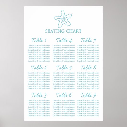 Poster Mariage Seastar Seastar Planner 1-9 (Devant)