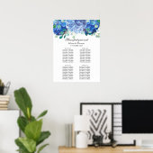 Poster Mariage Siège bannière de bienvenue bleu hydrangea (Bureau à domicile)