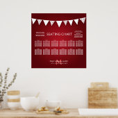 Poster Mariage Sièges Graphique Amour Bunting Monogramme  (Cuisine)