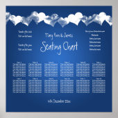 Poster Mariage Sièges Graphique Grunge Coeurs Bleu (Devant)