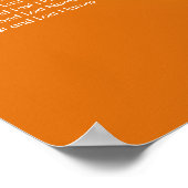 Poster Mariage Sièges Graphique Grunge Coeurs Orange (Coin)
